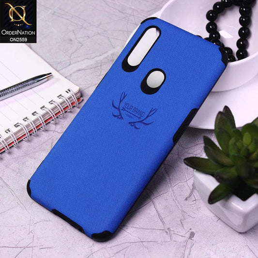 Oppo A8 Cover - Blue - New Dot Texture PU Leather Soft Case