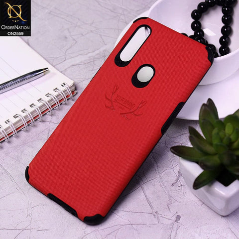 Oppo A8 Cover - Red - New Dot Texture PU Leather Soft Case