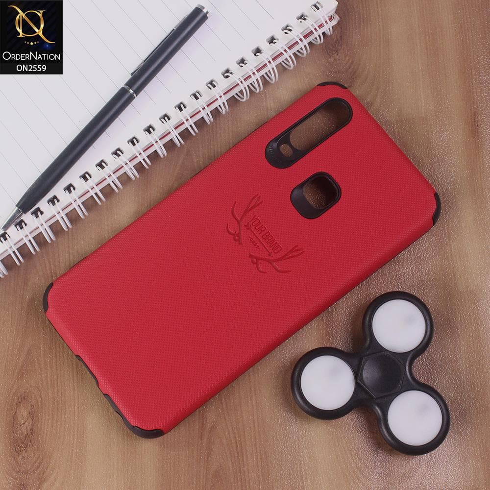 Vivo Y19 - Red - New Dot Texture PU Leather Soft Case