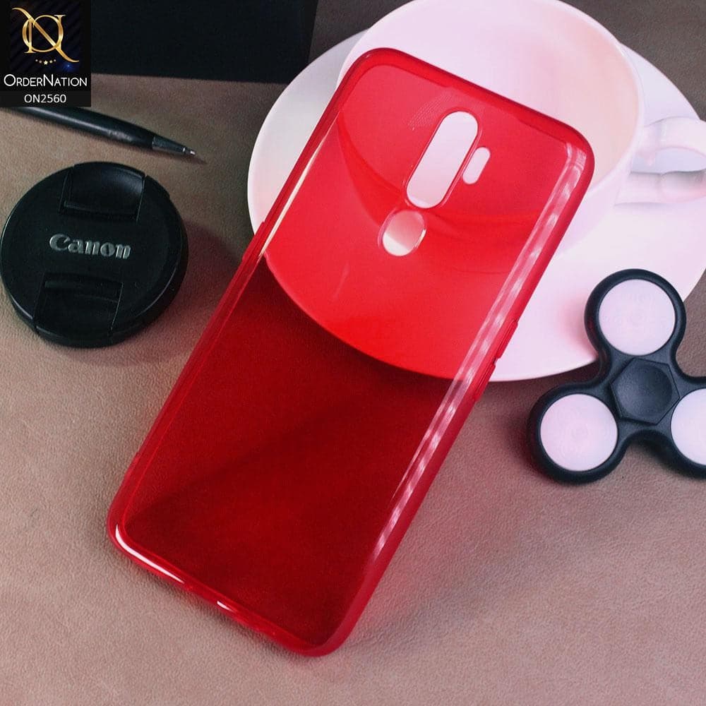 Oppo A5 2020 - Red - Assorted Candy Color Transparent Soft Case