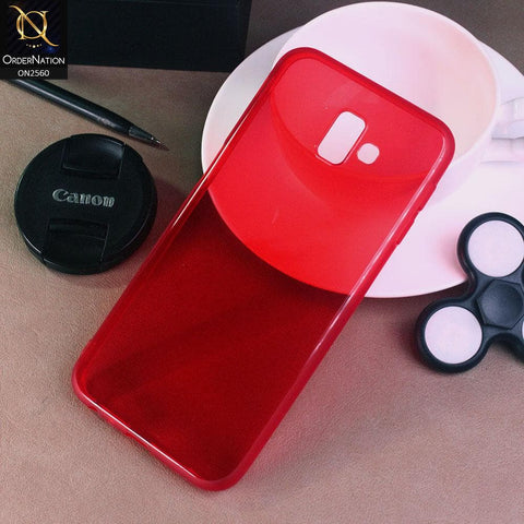 Samsung Galaxy J6 Plus 2018 - Red - Assorted Candy Color Transparent Soft Case