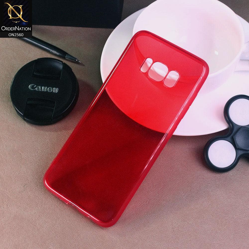Samsung Galaxy S8 - Red - Assorted Candy Color Transparent Soft Case