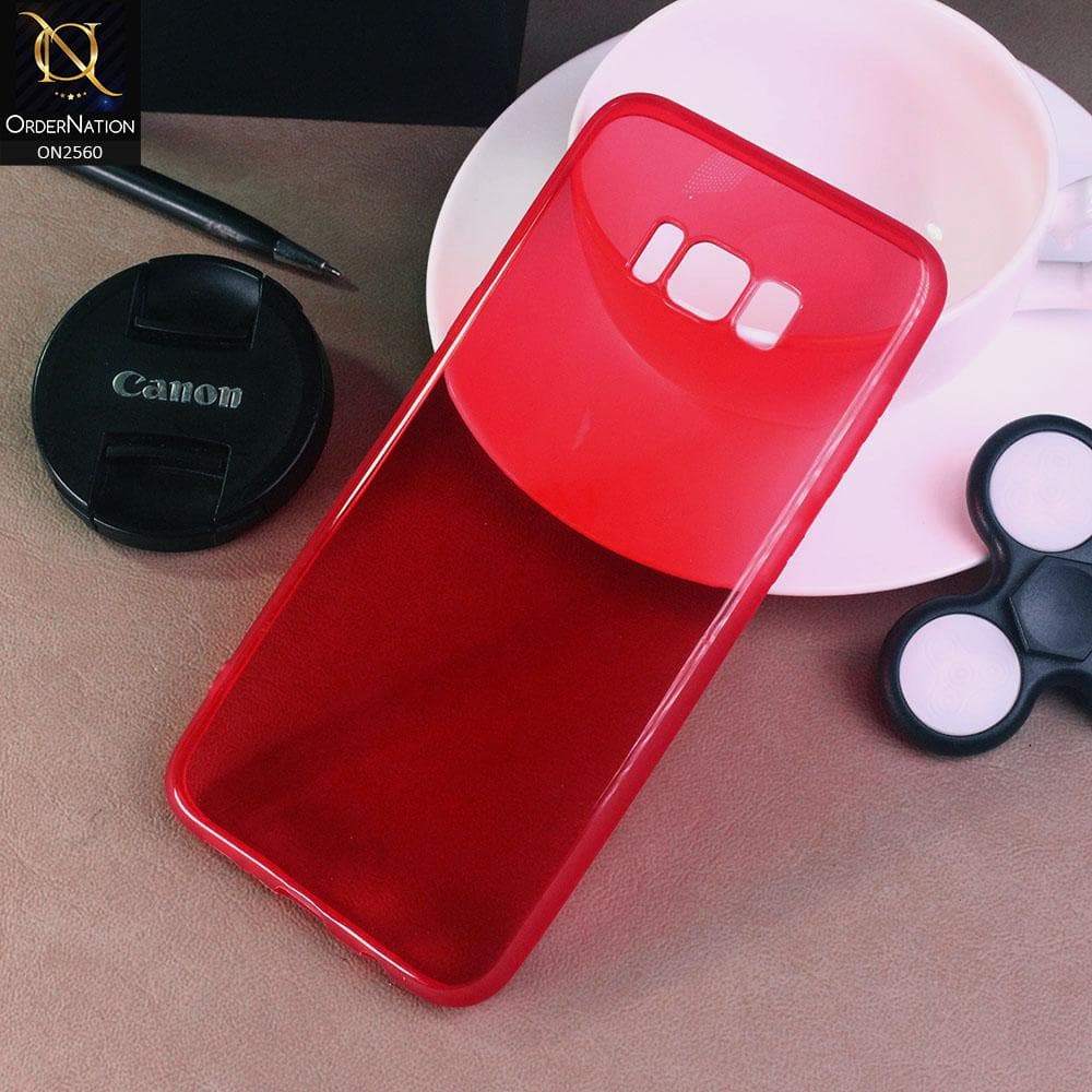 Samsung Galaxy S8 Plus - Red - Assorted Candy Color Transparent Soft Case