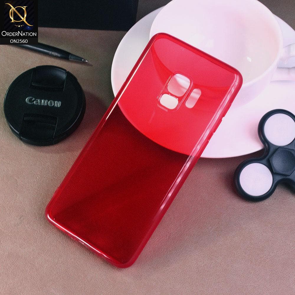 Samsung Galaxy S9 - Red - Assorted Candy Color Transparent Soft Case