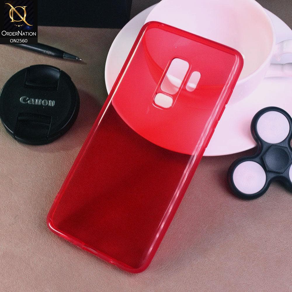 Samsung Galaxy S9 Plus - Red - Assorted Candy Color Transparent Soft Case