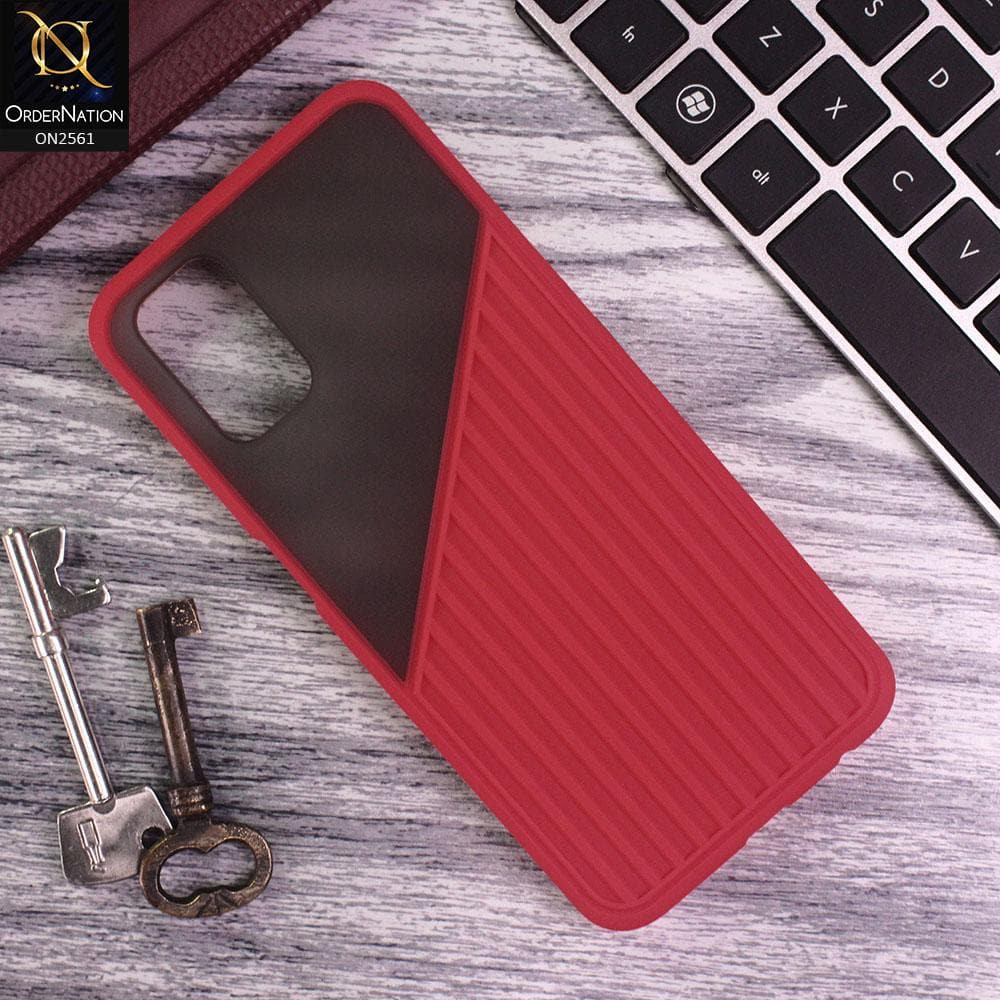Oppo A92 - Red - New Half And Half Pattern Soft Case