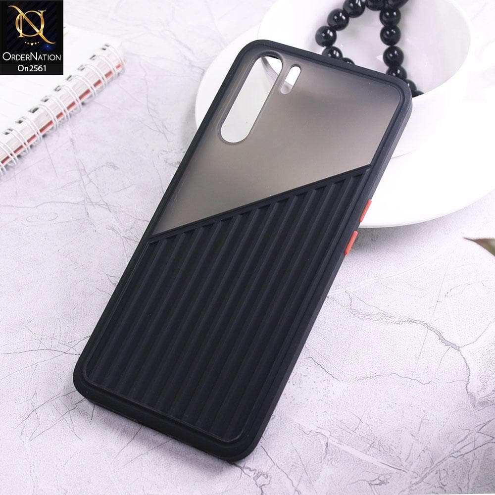 Oppo F15 - Black - New Half And Half Pattern Soft Case