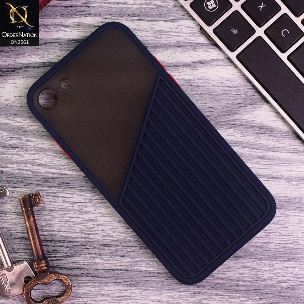 iPhone 8 / 7 - Blue - New Half And Half Pattern Soft Case