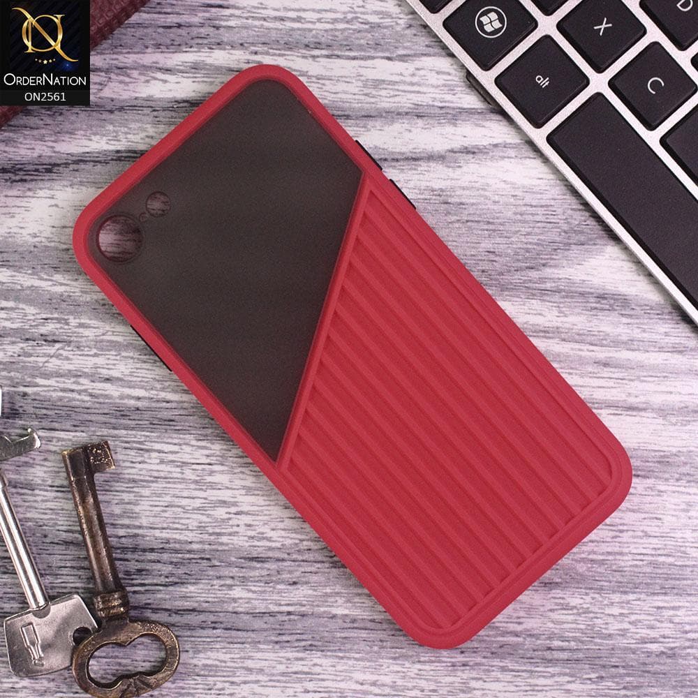 iPhone 8 / 7 - Red - New Half And Half Pattern Soft Case