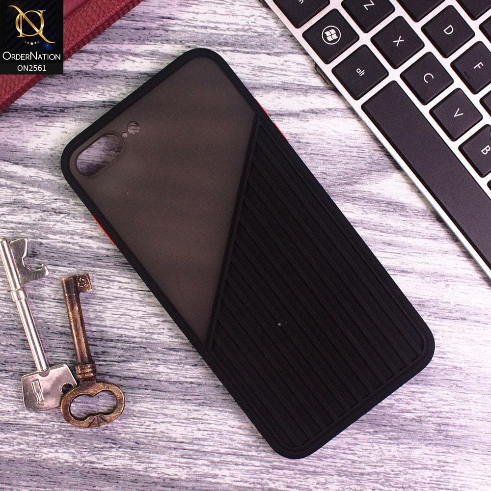 iPhone 8 Plus / 7 Plus - Black - New Half And Half Pattern Soft Case