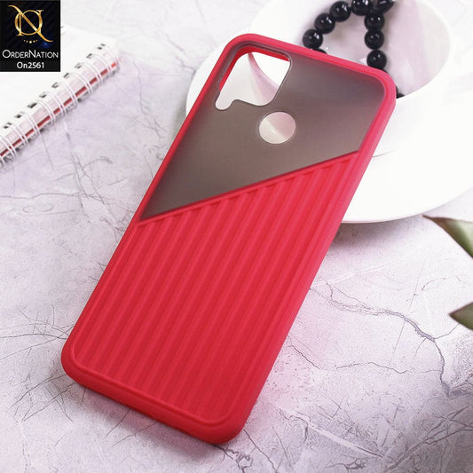 Realme C15 - Red - New Half And Half Pattern Soft Case