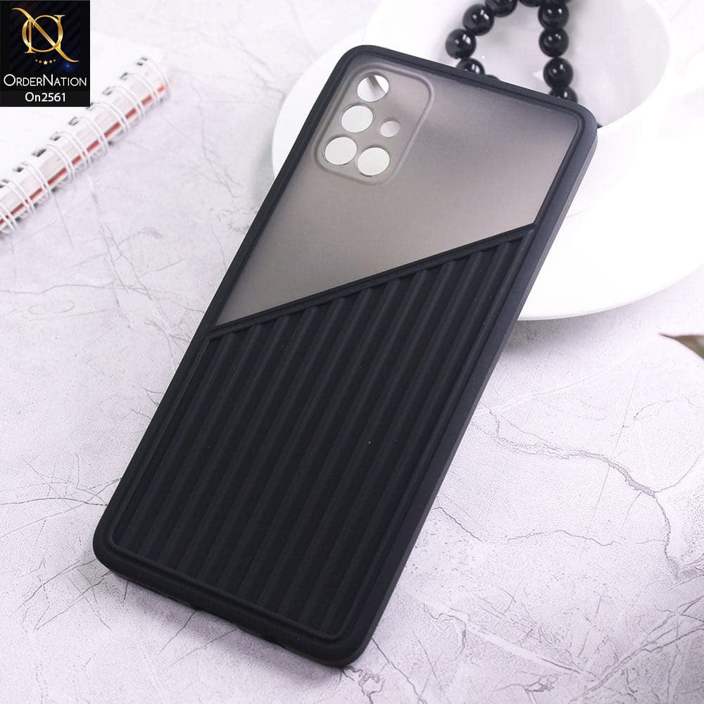 Samsung Galaxy A71 - Black - New Half And Half Pattern Soft Case