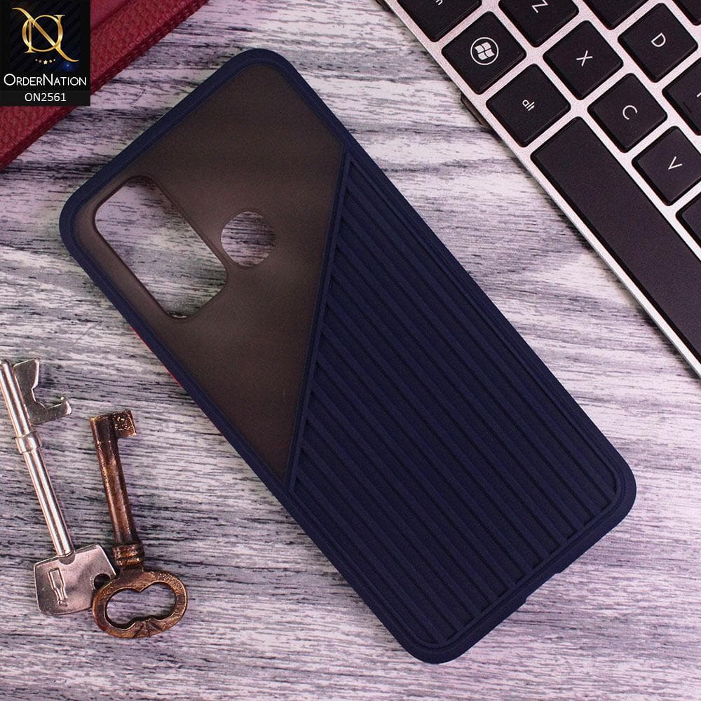 Vivo Y30 - Blue - New Half And Half Pattern Soft Case