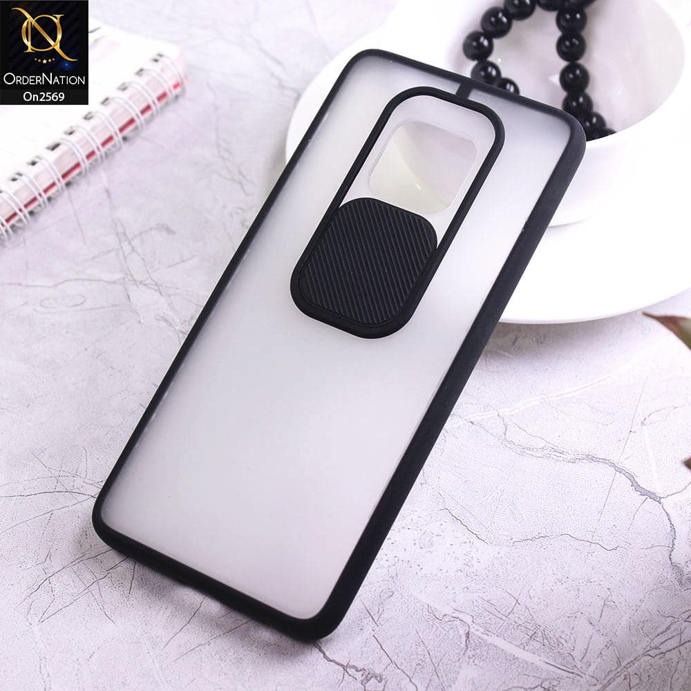 Huawei Mate 20 Pro Cover - Black - V2 - Translucent Matte Shockproof Camera Slide Protection Case