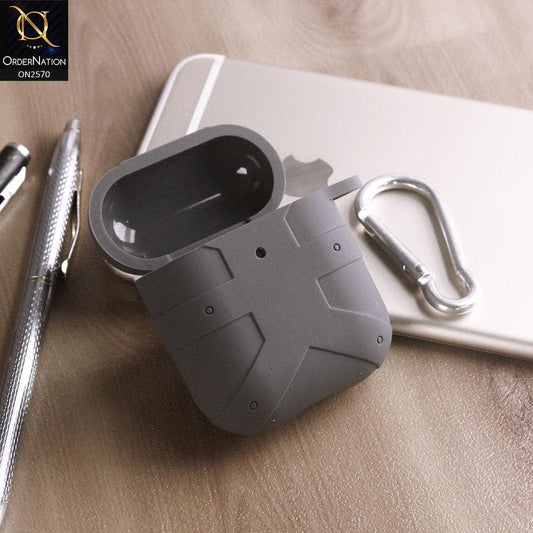 Apple Airpods 1 / 2 Cover - Gray - Soft Silicone Luggage Bag Style Airpods Cover