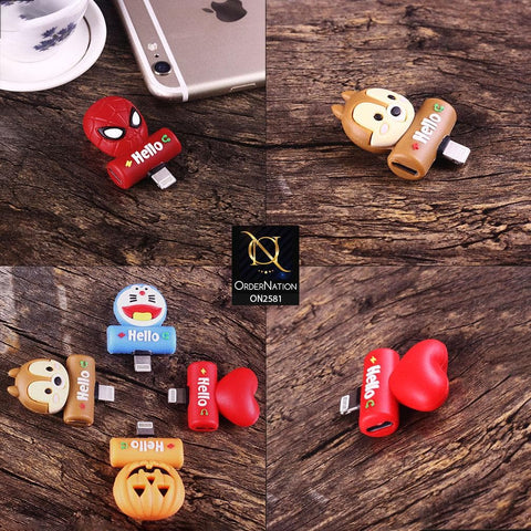 iphone Lightning Adapter 2-in-1 - Design 19 -  Cartoon Character Lightning Adapter & Splitter