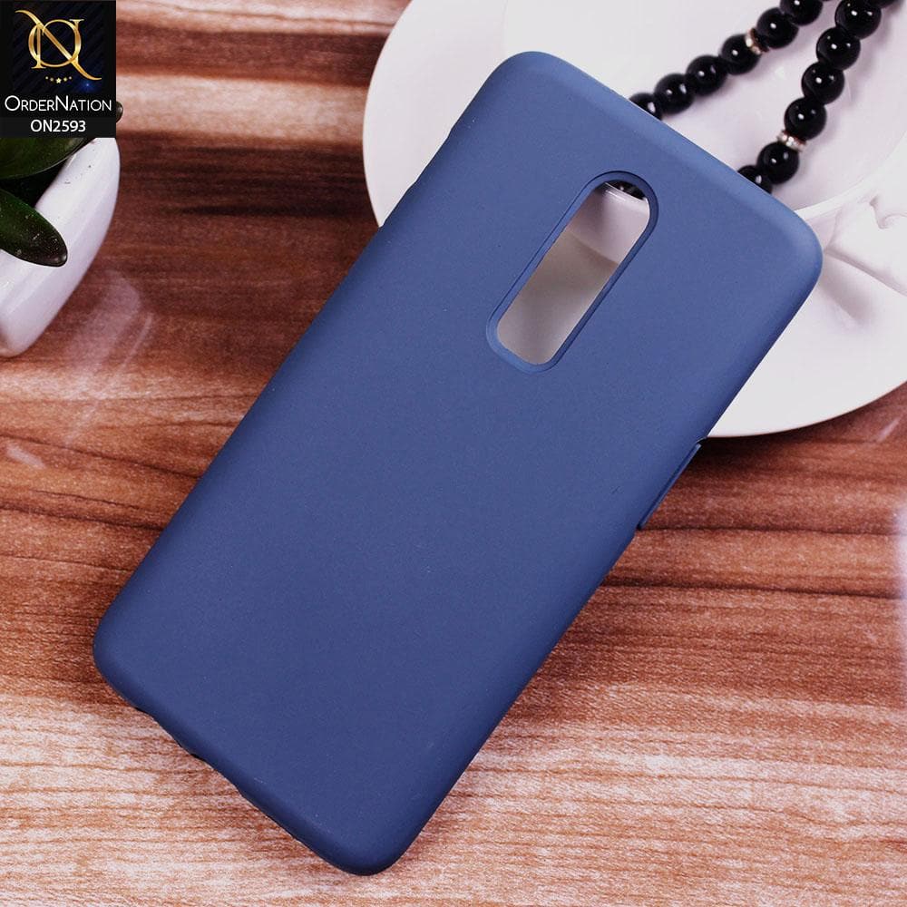 OnePlus 6 Cover - Blue - HQ Silica Gel Silicon Shockproof Matte Soft Case