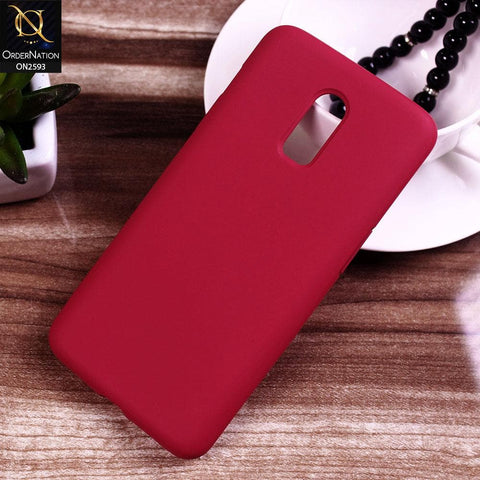 OnePlus 6T Cover - Magenta - HQ Silica Gel Silicon Shockproof Matte Soft Case