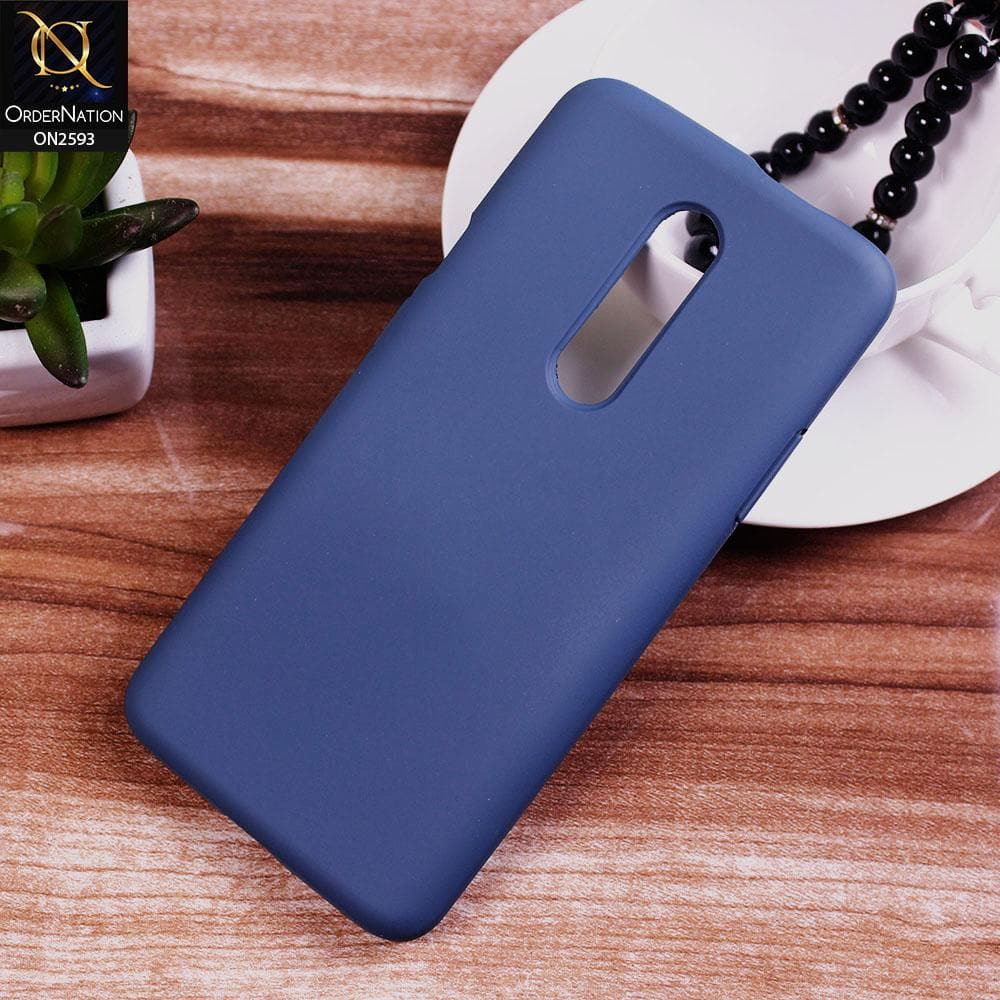 OnePlus 7 Pro Cover - Blue - HQ Silica Gel Silicon Shockproof Matte Soft Case