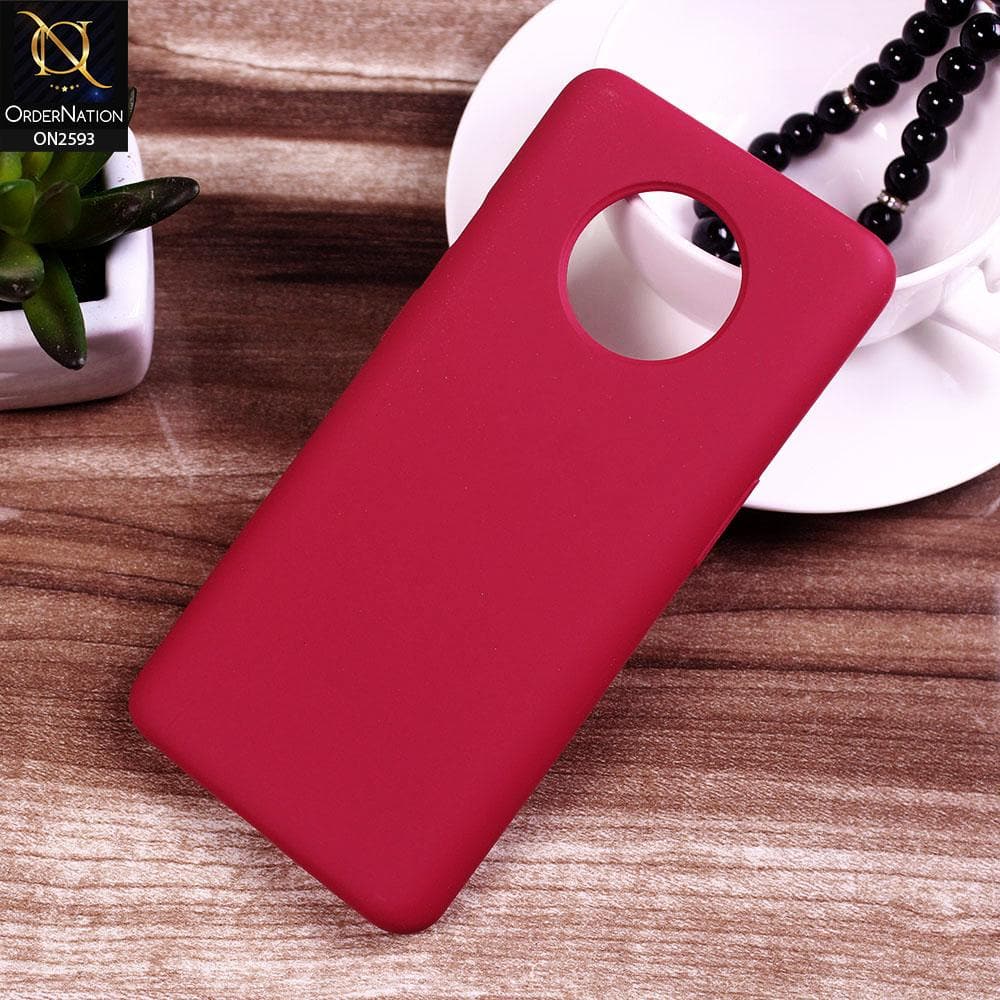OnePlus 7T Cover - Magenta - HQ Silica Gel Silicon Shockproof Matte Soft Case
