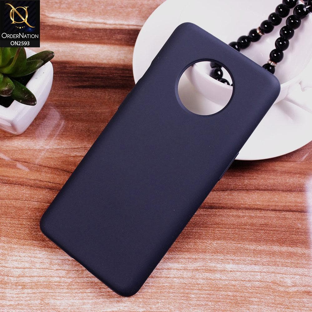 OnePlus 7T Cover - Midnight Blue - HQ Silica Gel Silicon Shockproof Matte Soft Case
