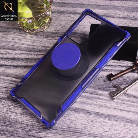 Samsung Galaxy Note 20 Ultra - Blue - New Stylish Hybrid Shell Case with Mobile Holder