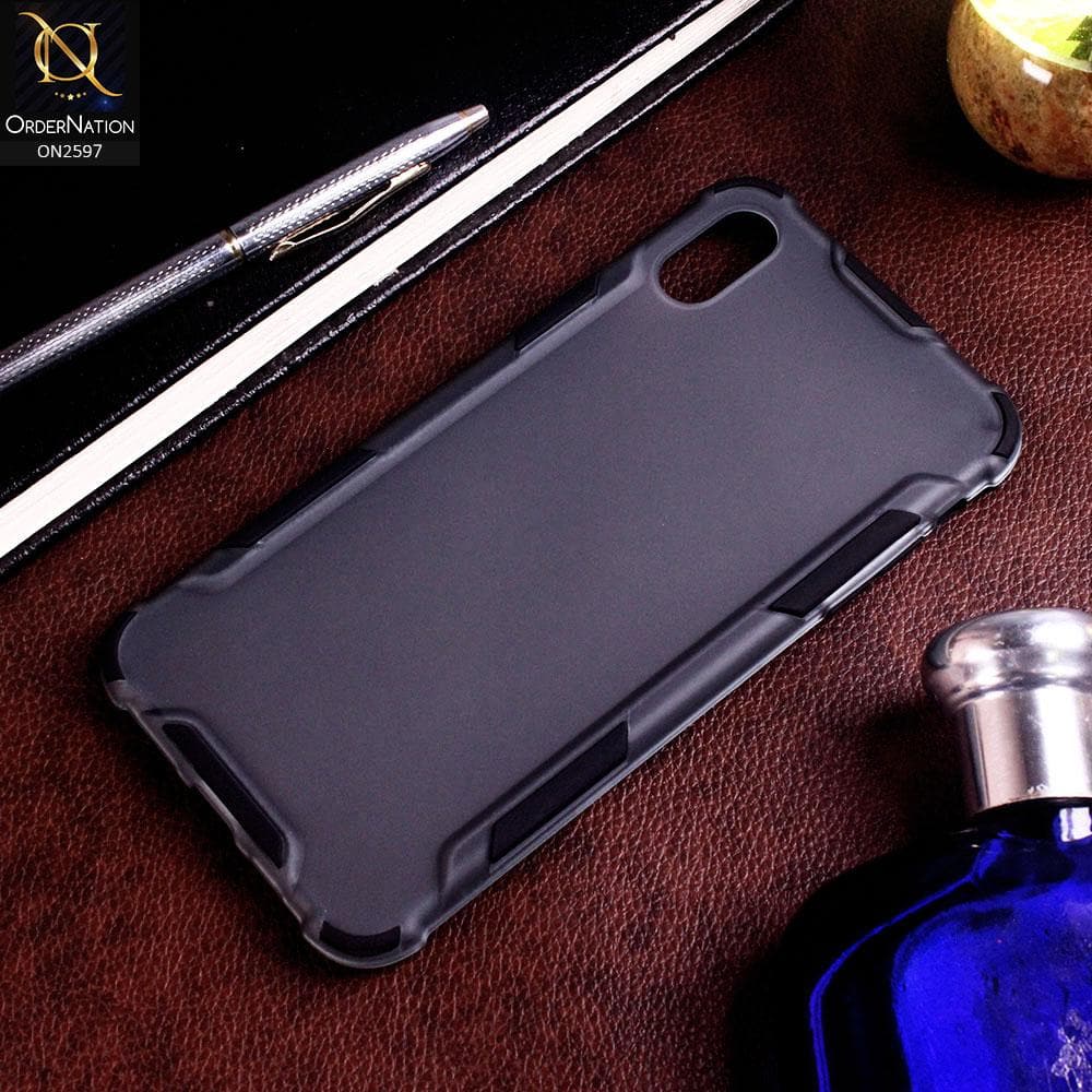 iPhone XS Max Cover - Black - New Style Hybrid Soft Bumper Shell Case