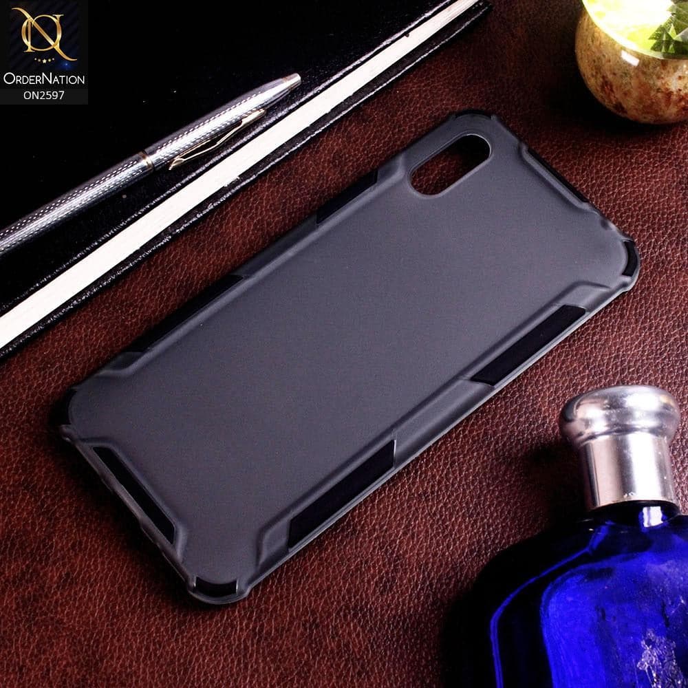 Xiaomi Redmi 9A Cover - Black - New Style Hybrid Soft Bumper Shell Case
