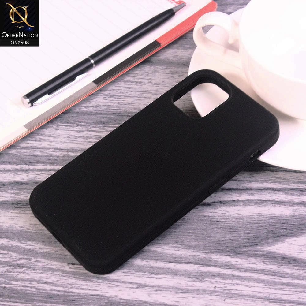 iPhone 12 Mini Cover - Black - HQ Silica Gel Shockproof Matte Soft Silicone Case