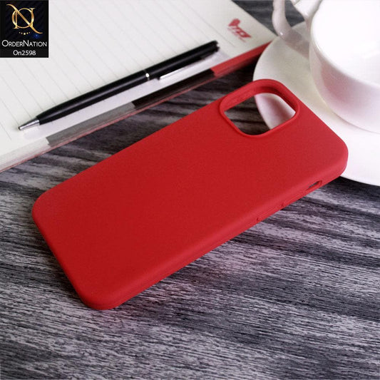 iPhone 12 Mini Cover - Red - HQ Silica Gel Shockproof Matte Soft Silicone Case