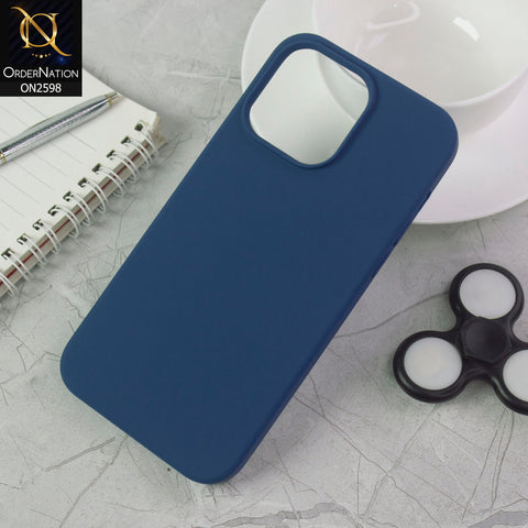 iPhone 15 Pro Max Cover - Blue - HQ Silica Gel Shockproof Matte Soft Silicone Case