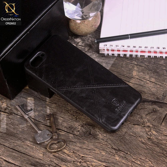 Oppo A3s Cover - Black - New Style Basaus X-Cross Leather Soft Case