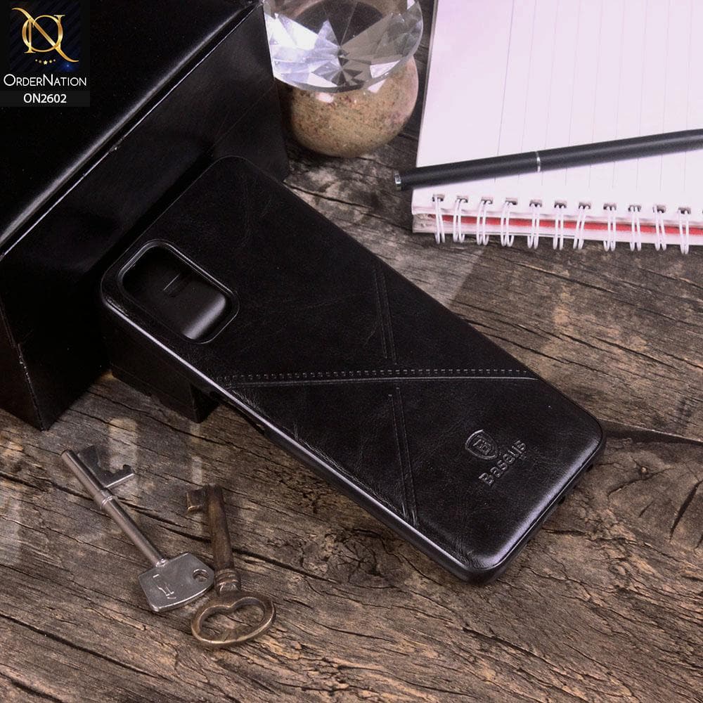 Oppo A72 Cover - Black - New Style Basaus X-Cross Leather Soft Case