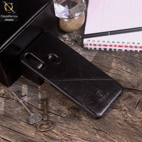 Oppo A8 Cover - Black - New Style Basaus X-Cross Leather Soft Case