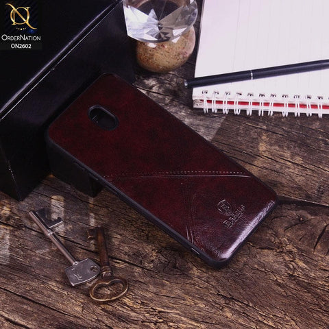 Xiaomi Redmi 8A Cover - Dark Brown - New Style Basaus X-Cross Leather Soft Case
