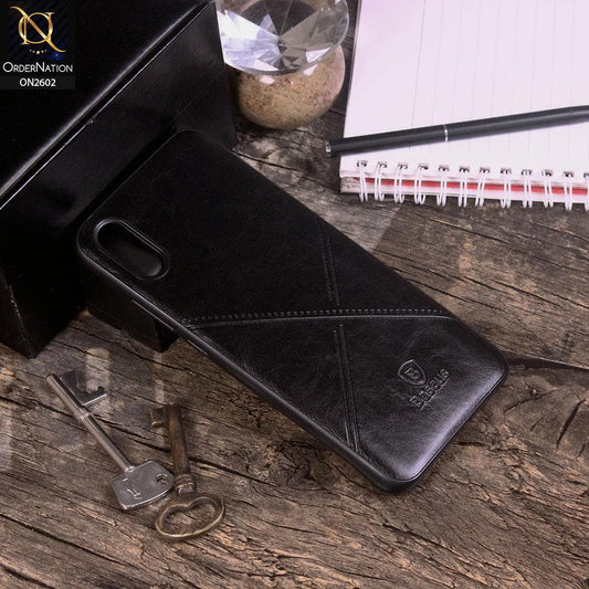 Xiaomi Redmi 9i Cover - Black - New Style Basaus X-Cross Leather Soft Case