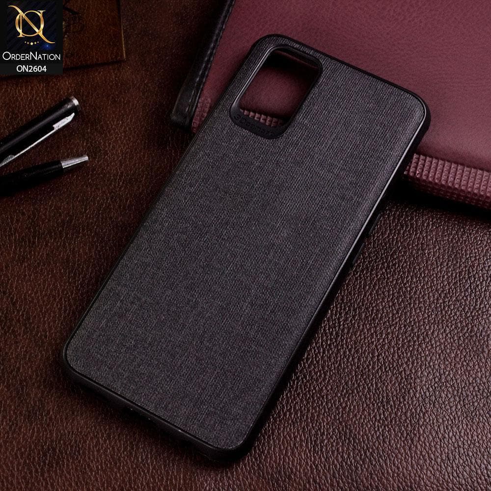 Oppo A92 Cover - Black - New Fabric Soft Silicone Logo Case