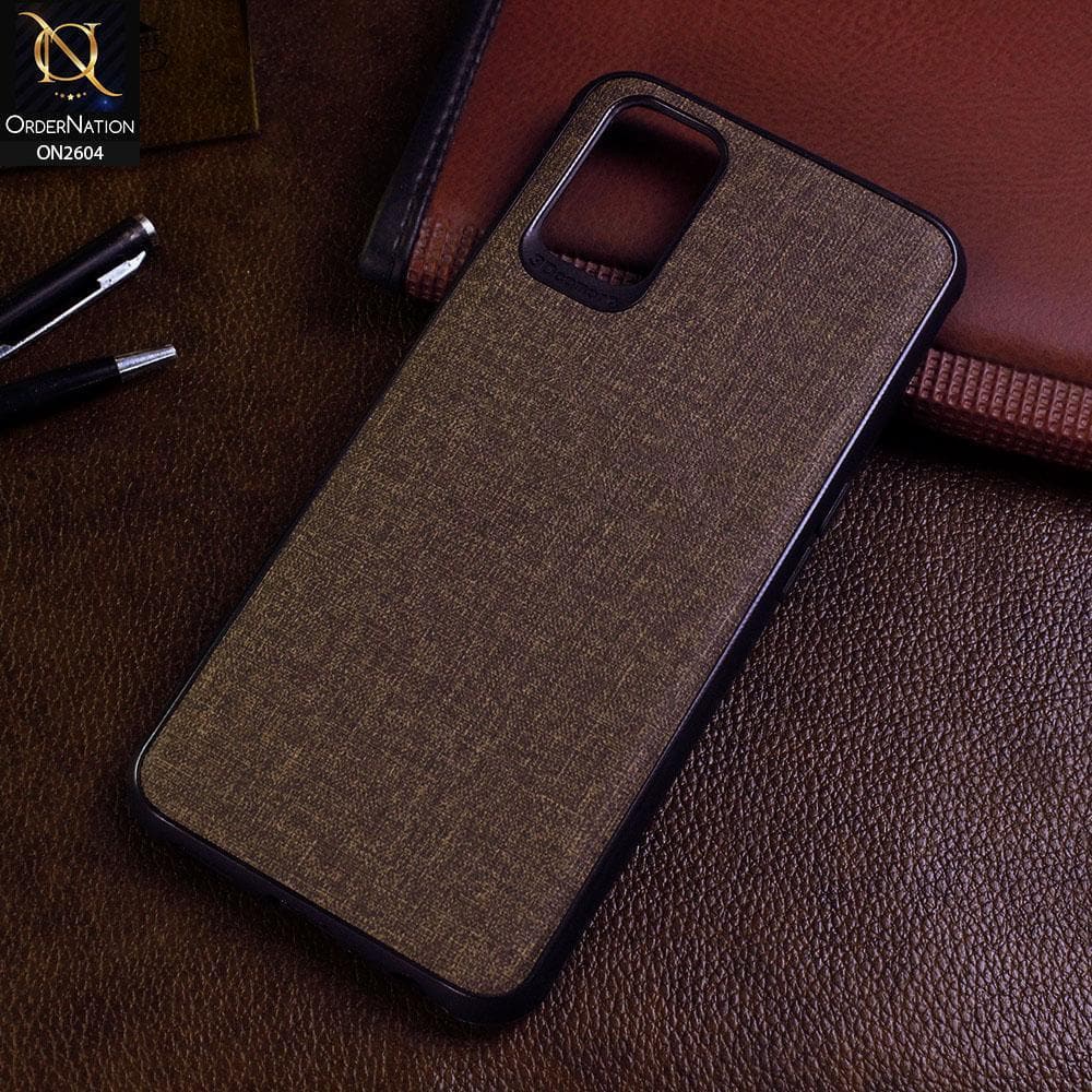 Oppo A52 Cover - Brown - New Fabric Soft Silicone Logo Case