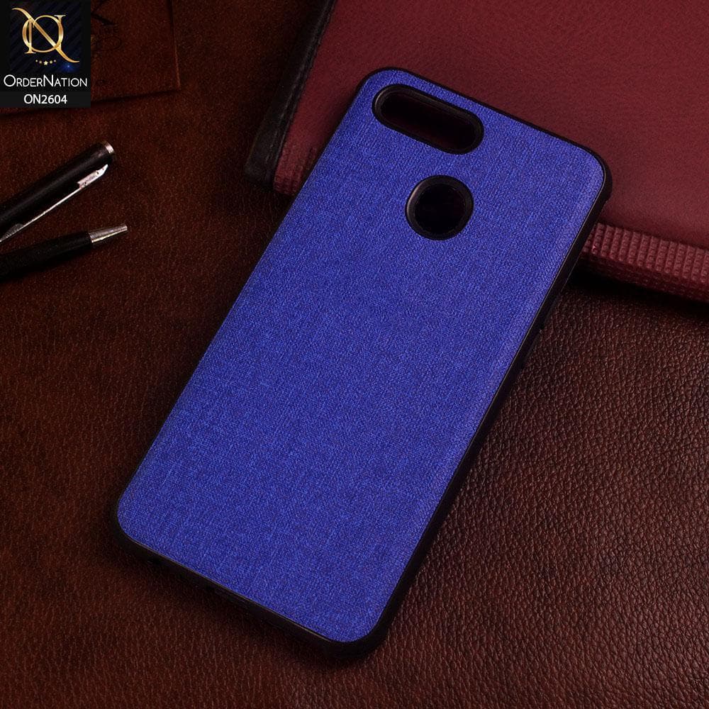 Oppo A12s Cover - Blue - New Fabric Soft Silicone Logo Case