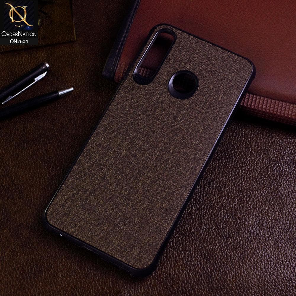 Tecno Camon 12 Air Cover - Brown - New Fabric Soft Silicone Logo Case