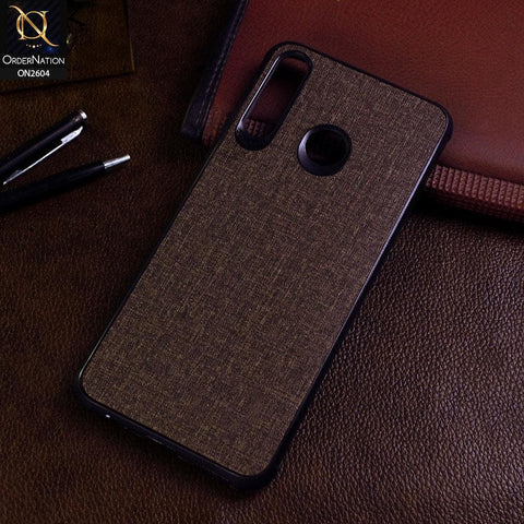 Tecno Camon 12 Air Cover - Brown - New Fabric Soft Silicone Logo Case