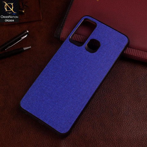 Infinix Hot 9 Pro Cover - Blue - New Fabric Soft Silicone Logo Case