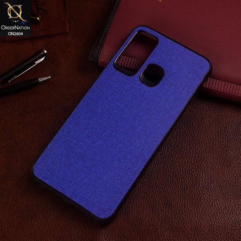 Tecno Camon 15 Cover - Blue - New Fabric Soft Silicone Logo Case