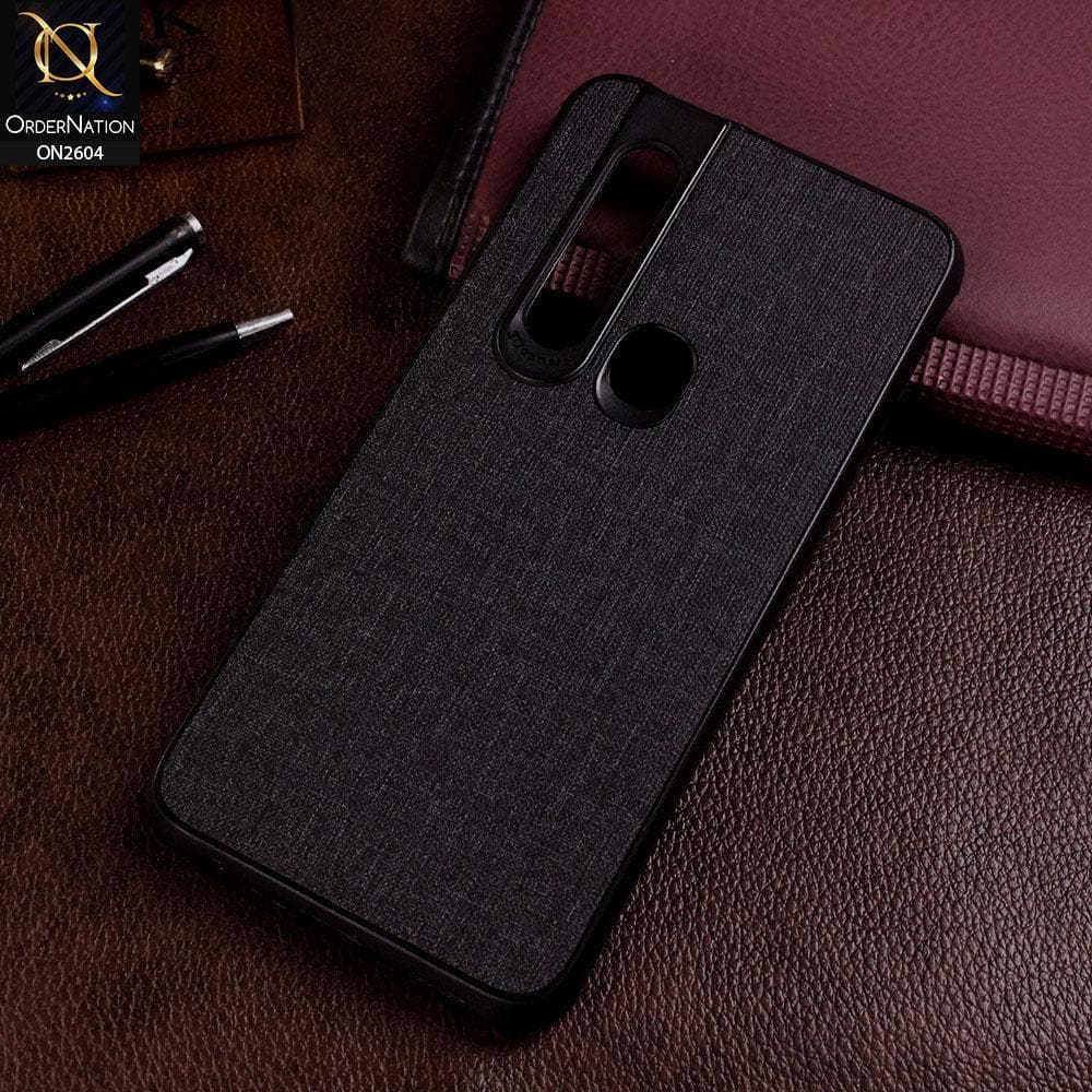 Tecno Camon 15 Premier Cover - Black - New Fabric Soft Silicone Logo Case