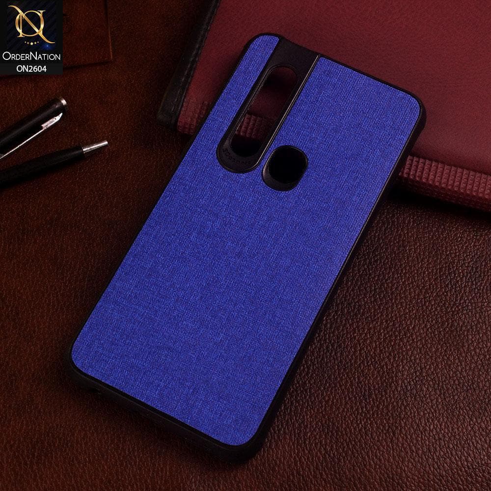Tecno Camon 15 Pro Cover - Blue - New Fabric Soft Silicone Logo Case