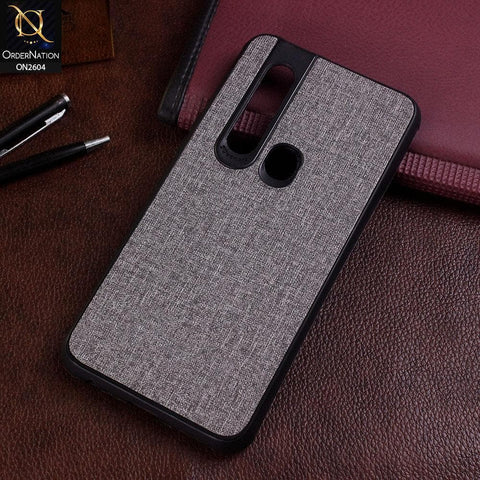 Tecno Camon 15 Premier Cover - Gray - New Fabric Soft Silicone Logo Case