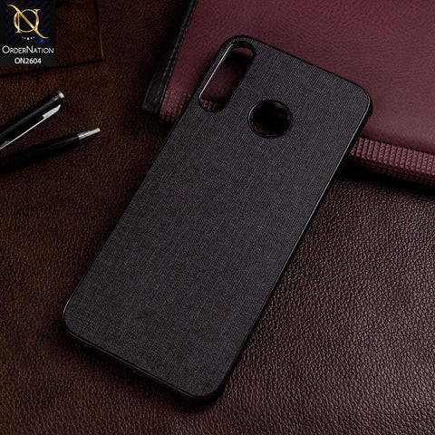 Tecno Camon 12 Cover - Black - New Fabric Soft Silicone Logo Case