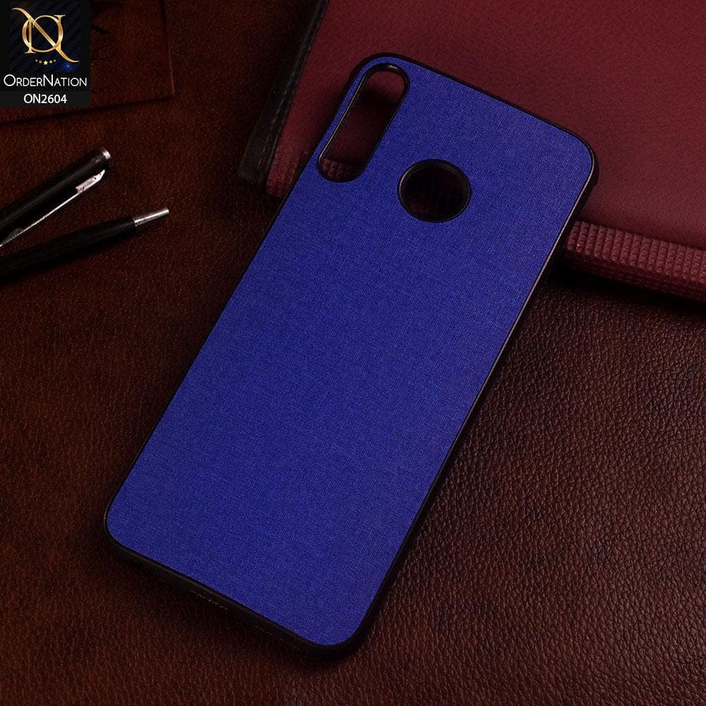 Tecno Camon 12 Cover - Blue - New Fabric Soft Silicone Logo Case