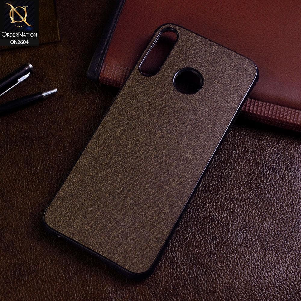 Tecno Spark 4 Cover - Brown - New Fabric Soft Silicone Logo Case