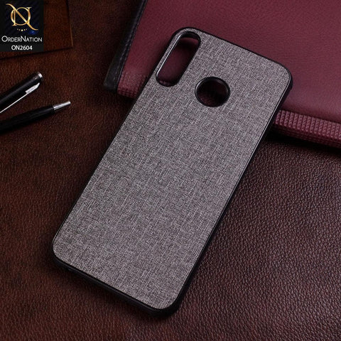 Infinix Hot 8 Cover - Gray - New Fabric Soft Silicone Logo Case